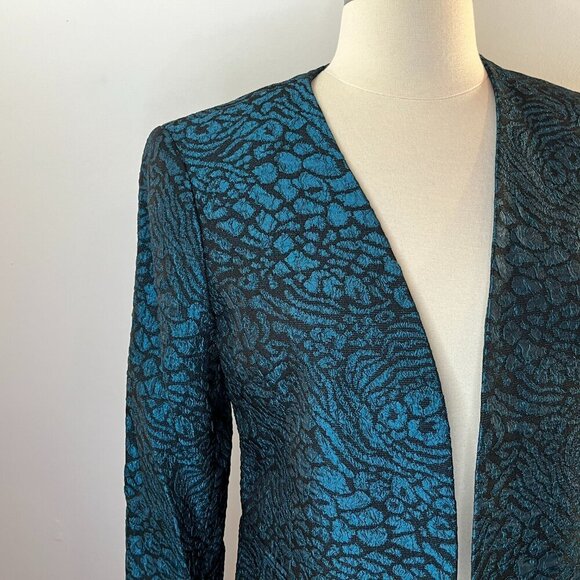 Kasper Women's Metallic Jacquard Animal Print Jacket - Size 4 - NWT - Picture 3 of 5